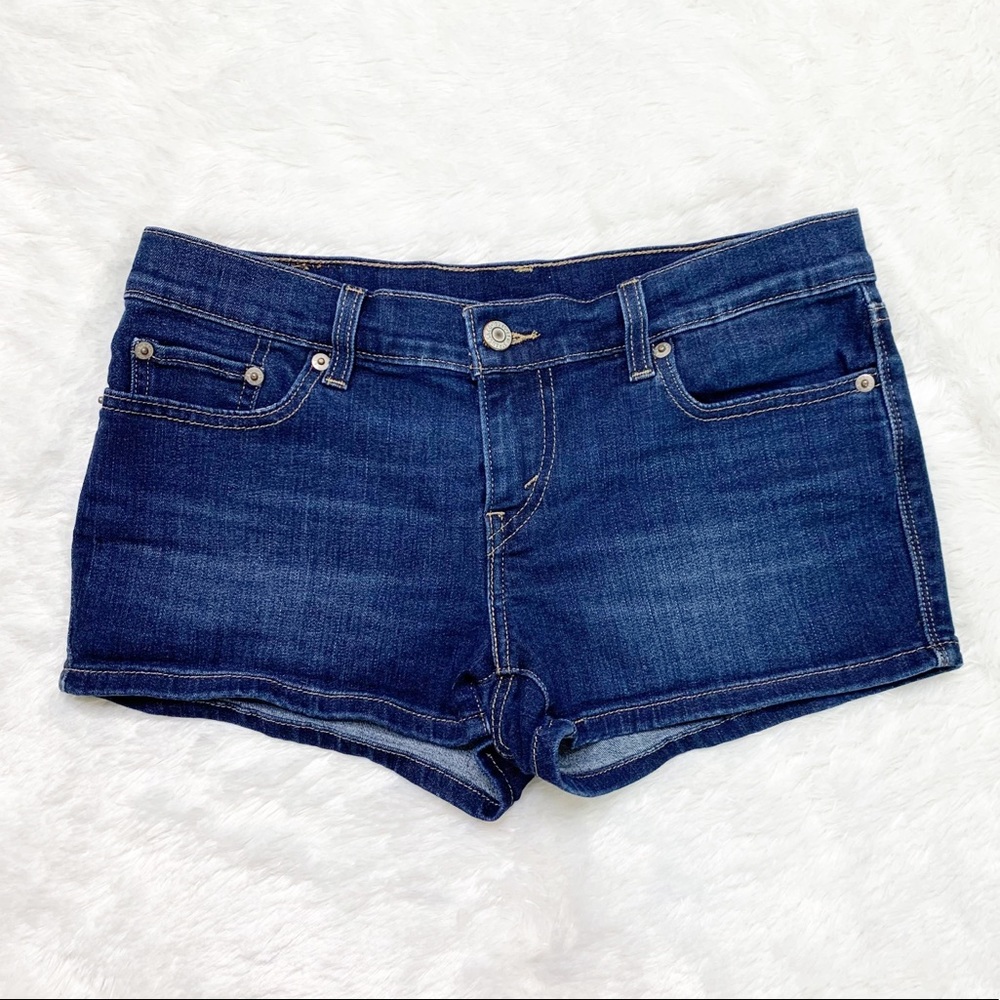Levi’s Dark Wash Cheeky Denim Shorts - Picture 2 of 8